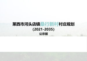 莱西市河头店镇桑行新村村庄规划（2021-2035）