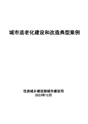 城市适老化建设和改造典型案例