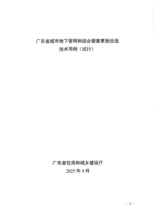 广东省城市地下管网和综合管廊更新改造技术导则（试行）