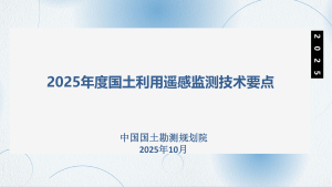 2025年度国土利用遥感监测技术要点