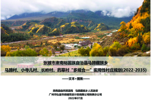 肃南县马蹄藏族乡马蹄村、小寺儿村、长岭村、药草村“多规合一”实用性村庄规划（2022-2035)
